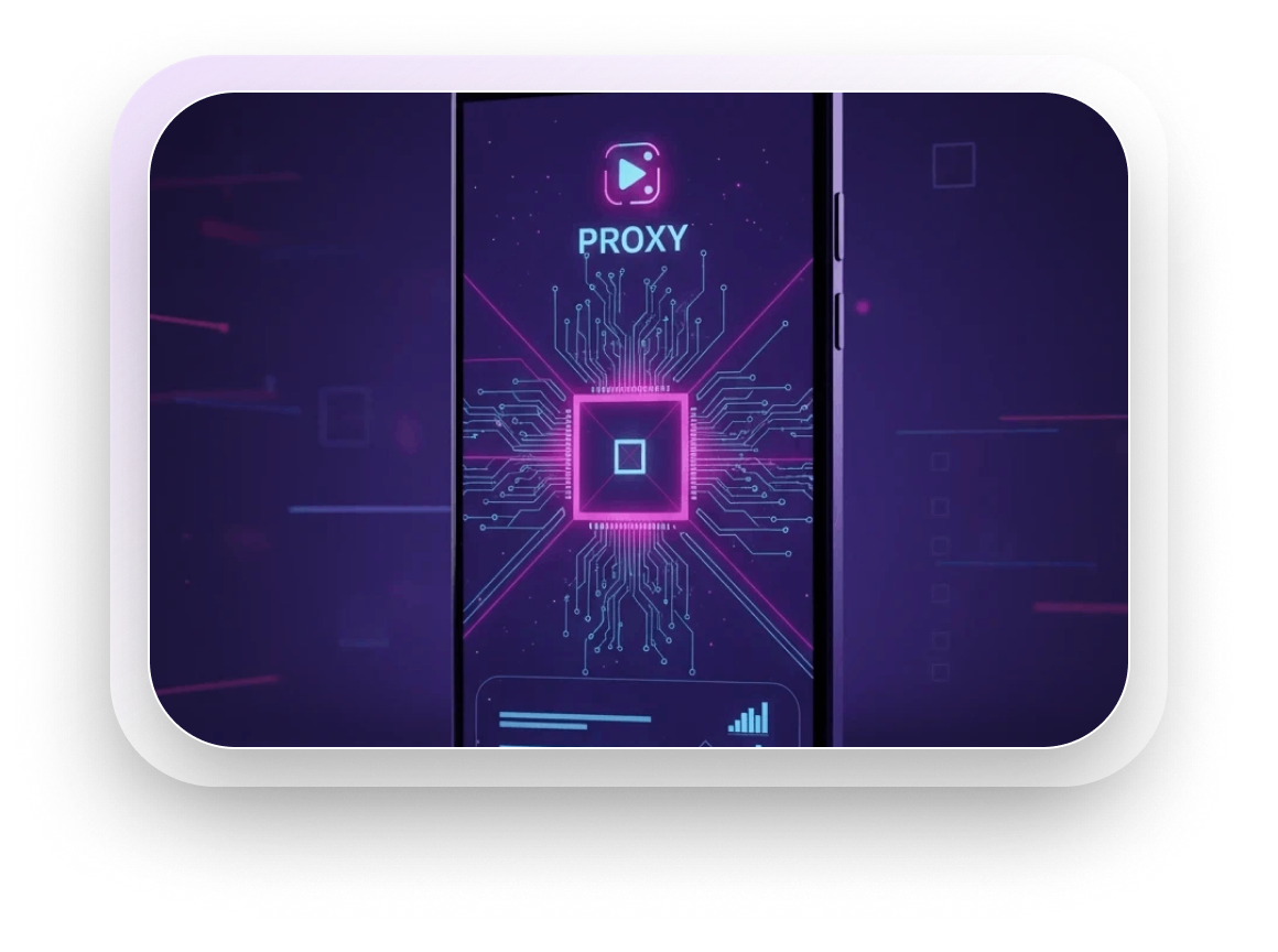 Иллюстрация: смартфон с интерфейсом подключения к Telegram через прокси-сервер